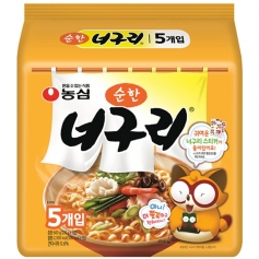 농심 순한 너구리 120gx5 멀티팩 내수용